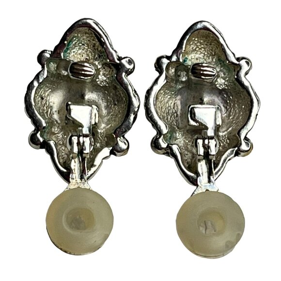 Vintage Sterling Silver Clip-On Earrings With Braided Design & Gold-Tone Accents - Picture 3 of 5